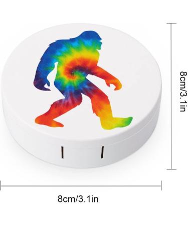 Sasquatch Bigfoot Tie Dye Round Case For Contact Lens Kit Storage Box with Mirror Printed - Buy Online on GoSupps.com