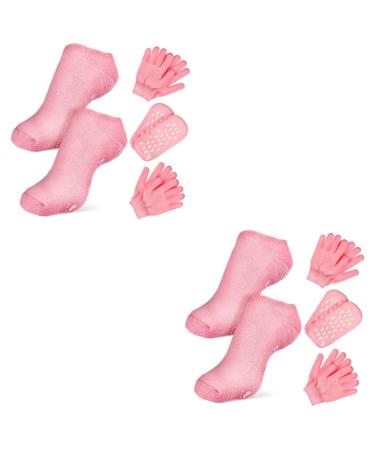 minkissy Moisturizing Cover 4 Sets Spa Moisturizing Socks Hand Feet Skin Care Supplies Hand Moisturizer Gloves Feet Moisturizer Socks Moisturizing Socks Skin Care Products Cotton Skin