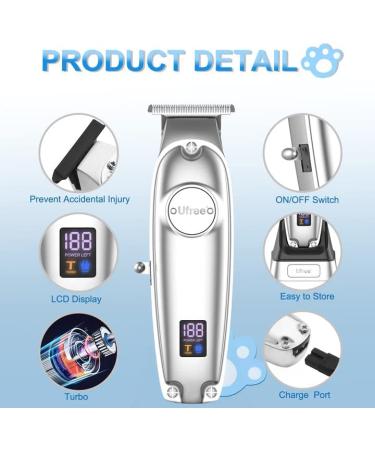 Ufree Professional Rechargeable Dog Clippers for Grooming with LED Display - Low Noise Electric Trimmer Set for Dogs, Cats, Pets - Buy Online on GoSupps.com