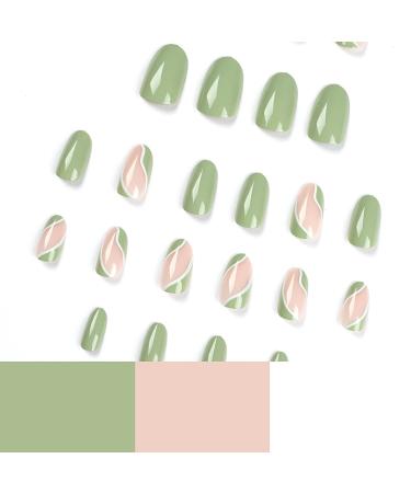 St. Patrick's Day Green Almond Shaped Acrylic Press on Nails - Full Cover False Nails for Women and Girls | Almond Nail A8 - Buy Online on GoSupps.com