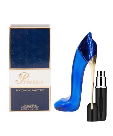 Princess High Heel Eau de Parfum for Women 2.9oz (85ml) Blue + Refillable Travel Atomizer