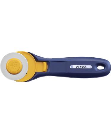 OLFA 45mm Quick-Change Rotary Cutter (RTY-2C/NBL) - Navy | For Crafts, Sewing, Quilting | Includes Blade Cover & Replacement Blade RB45-1 - Buy Online on GoSupps.com
