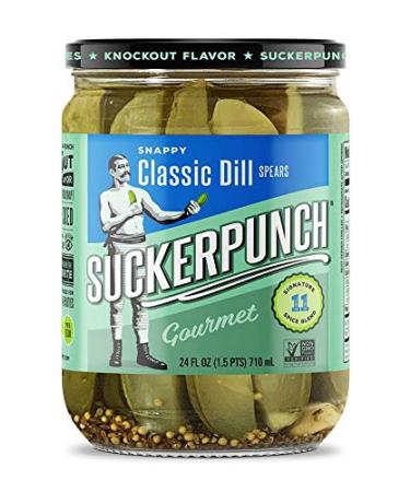 SuckerPunch Gourmet Dill Pickle Spears 24oz - 2-Pack Classic Flavor - Buy Online on GoSupps.com
