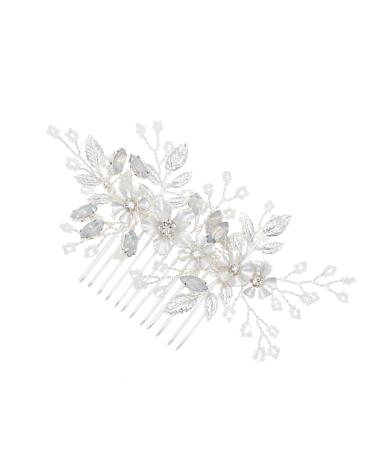 Ipetboom Wedding Hair Comb Tiara Combs Crystal Hair Comb Rhinestone Hair Comb Rhinestone Comb Bride Wedding Millet Beads Bride Comb
