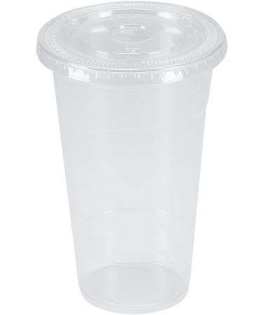 Belinlen 100 Sets 24 oz. Plastic Crystal Clear Cups with Flat Lids for Cold Drinks Iced Coffee Bubble Boba Tea Smoothie etc. (Coming with Extra 20 lids as Bonus) 24oz(100pack)with lids - Buy Online on GoSupps.com