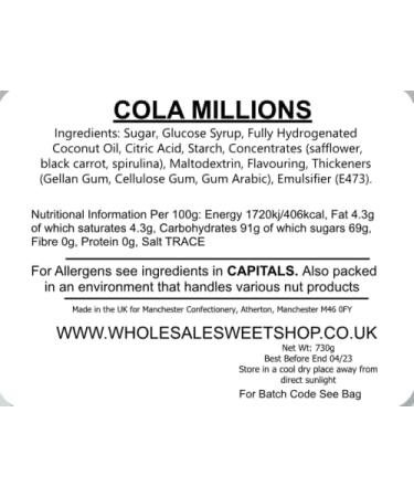 Ellies Jellies Cola Millions 730g Bucket - Buy Online on GoSupps.com