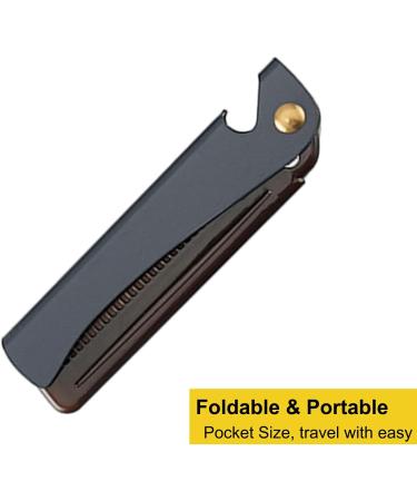 Stainless Steel Folding Comb Pocket Comb for Men and Women Black - Buy Online on GoSupps.com