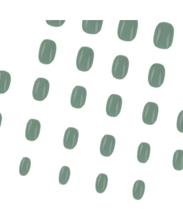 24pcs Short Dark Green False Nails for Women | Stick on, Press on, Removable | Fake Nails for Nail Art Accessories - Buy Online on GoSupps.com