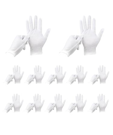 24PCS Cotton Gloves White Cotton Gloves 12 Pair of Premium Quality Soft Moisturizing Gloves Stretchable Lining Glove fits All Gloves Guard Parade Film Photo Hand Spa