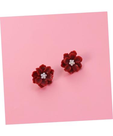 CALLARON 1pair Earrings Symmetrical Ear Rings Resin Ear Rings The Flowers White Miss mediumx3pcs Redx3pcs - Buy Online on GoSupps.com