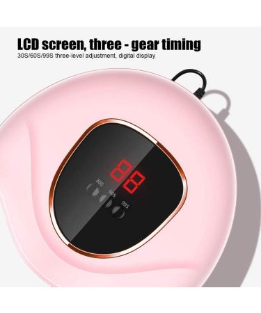 72W UV LED Nail Dryer Lamp for Gel Polish with Timer Settings & LCD Display - Pink - Buy Online on GoSupps.com