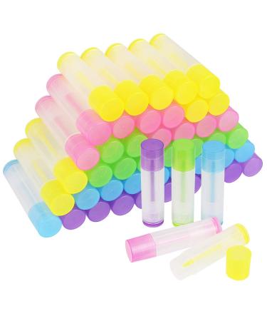 Kbnian 50 pieces lipstick sleeves 5.5ml of empty lip balm container colored sleeves for lip balm homemade balm DIY cosmetics