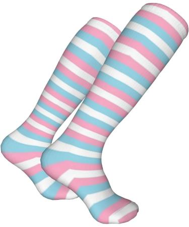 Trans Pride Stripes Compression Socks for Men & Women | 15-20 mmHg Support for Running & Cycling - Shop Now! - Buy Online on GoSupps.com