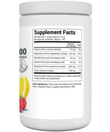 Dr. Berg Electrolyte Powder 1000mg - Raspberry Lemon Flavor - 7.28 Oz - Buy Online on GoSupps.com