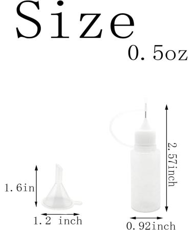18 Pcs Precision Tip Applicator Bottles with 2 Funnel, 0.5 oz Translucent Glue Bottles - Multicolor Lids - MYYZMY - Buy Online on GoSupps.com