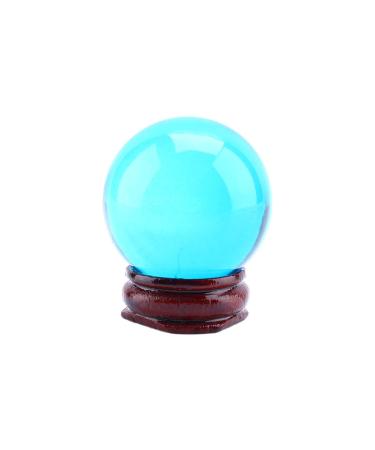 Boule de cristal bleu roi - Boule de gu rison - 40 mm - Avec support - Pour la maison et le bureau