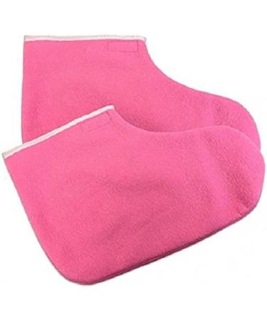 Professional Paraffin Wax Therapy Terry Cloth Booties for Feet Spa Pedicure Pink - Buy Online on GoSupps.com