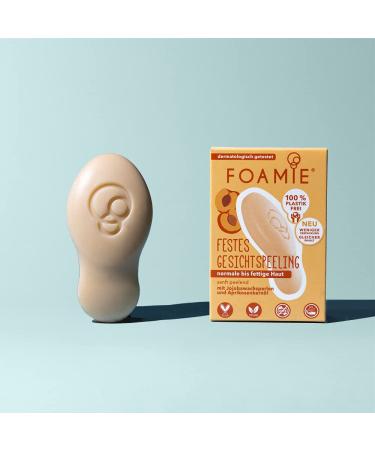 Foamie Solid Facial Cleanser with Jojoba Pearls & Apricot Kernel Oil - 60g + Free Oat Milk & Papaya Test Sample - Premium Peeling Effect - Buy Online on GoSupps.com