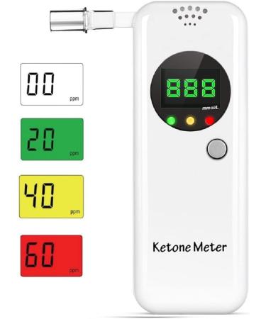 Keto Breathalyzer Ketone Meter - Digital Ketosis Test | 10 Mouthpieces | Family Use (White) - Buy Online on GoSupps.com