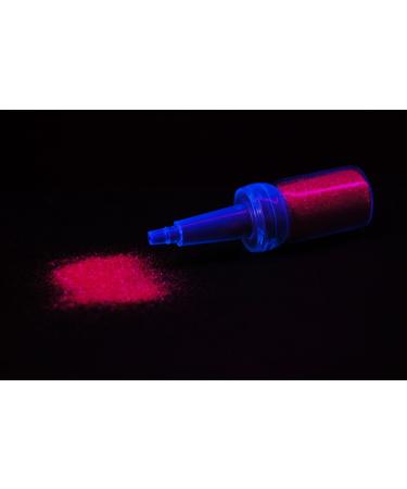 UV Blacklight Reactive Cosmetic Face & Body Glitter Powder (10 Gram Jars) (UV Rose Pink)