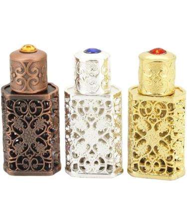 DFJOENVLDKHFE Glass Perfume Bottle Jewelry Enamel Fancy Crystal Perfume Bottle Refillable Empty Perfume Bottle (Size : Golden 3ml Color : 3) Golden 3ml 3 - Buy Online on GoSupps.com