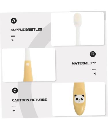 Frcolor Panda Toothbrush for Children - Silicone Manual Toothbrush with Contoured Bristles - Travel-Friendly Kids Oral Care - 1 Pack Yellow - Buy Online on GoSupps.com