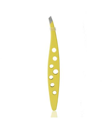 Yellow Tweezers - Surgical Tweezers for Ingrown Hair - Professional Stainless Steel Slant Tip Tweezers - Best for Eyebrow Hair  Facial Hair Removal