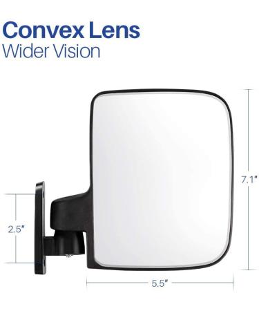 BETOOLL HW9008 Golf Cart Folding Side View Mirrors for Club Car, EZGO, Yamaha, Star, Zone Carts - Buy Online on GoSupps.com