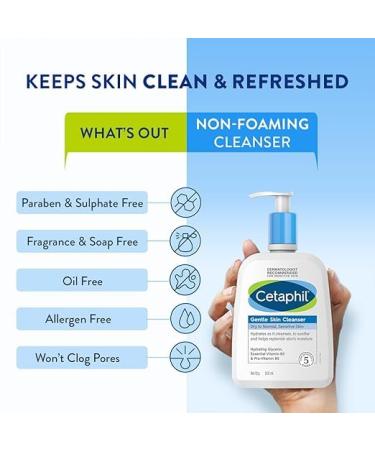 Gentle Skin Cleanser for Dry Normal & Sensitive Skin | 500ml Hydrating Face Wash with Niacinamide & Vitamin B5 - International Shipping Available - Buy Online on GoSupps.com