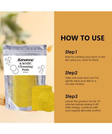 Turmeric & Kojic Cleansing Pads | Facial Sponges for Dark Spots | 40 Count - Buy Online on GoSupps.com