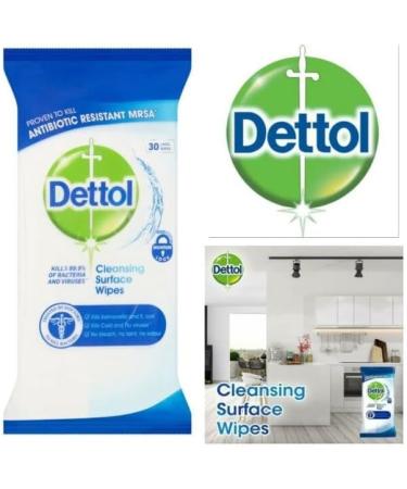 Dettol Anti-Bacterial Cleansing Surface Wipes - 30 Count (Pack of 1) - Buy Online on GoSupps.com
