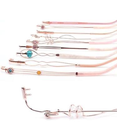 Deebow Glasses Spare Bar & Yewear Legs - Rimless Replacement Arms with 2-Hole Bracket & Strass Metal Repair Parts in Pink - Buy Online on GoSupps.com