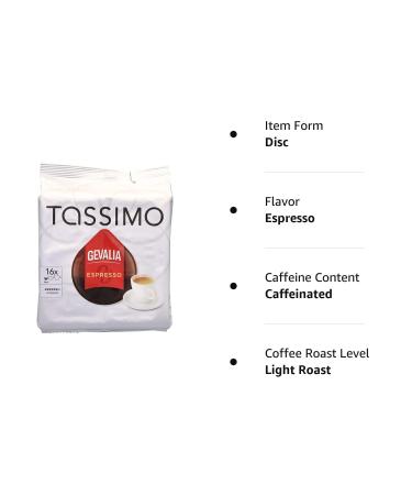 Tassimo Gevalia Kaffe Espresso Coffee T-Discs - 80 T-Discs, Pack of 5, 16 Count Each - Buy Online on GoSupps.com