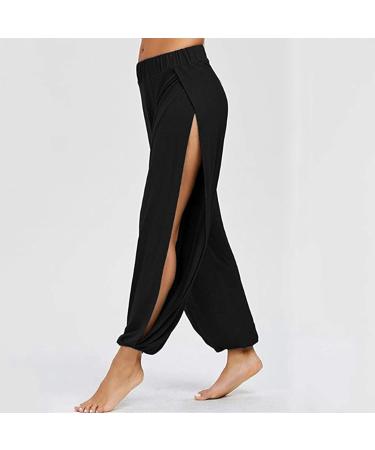 Black X-Large High Slit Harem Pants for Women - Hippie Yoga Trousers - Buy Online on GoSupps.com