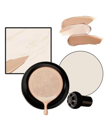 Drkicsy Mushroom Head Air Cushion CC Cream Cushion Foundation Concealer for Older Women Full Coverage BB Cream Foundation Skin Tone Corrector Makeup (Natural)