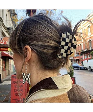 TODEROY Checker Claws Tortoise Barrettes - No-Slip Grip Hair Clips for Women - 80s Aesthetics Large Hair Accessories - Buy Online on GoSupps.com