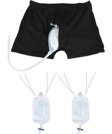 Women's/Men's Urine Bag Wearable Leak Proof Urinal System Urine Bag Incontinence Pants Spill Proof Collector Urinary Drainage Stabilizatio Device for Travel Outdoor Use (Size : Medium (69-92cm))
