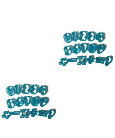 Zerodeko Number Baking Molds 32 Pcs Cookies Mold Baking Molds DIY Baking Tools Biscuit Mold Number Multi-Piece Set mediumx2pcs Bluex2pcs