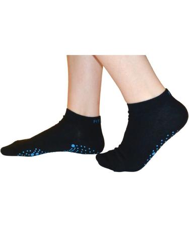 FitSox Anti-Slip Pilates Yoga Martial Arts Gym & Dance Socks - Prevent Falls in Black/Blue - International Shipping - Buy Online on GoSupps.com
