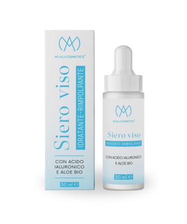 MI.ALI. COSMETICS Low Molecular Weight Pure Hyaluronic Acid Face Serum 30 ml Plumping Anti-Wrinkle and Deep Moisturising and Anti Blemishes Lifting Effect Made in Italy Alcohol Free