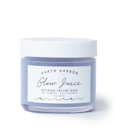 Earth Harbor | GLOW JUICE Refining Enzyme Mask | 100% Natural & Nontoxic | Red Seaweed + Fruit Enzymes | Brightens and Clarifies |2 oz