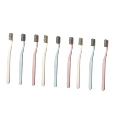 Beavorty 9 Pieces Nylon Toothbrushes Oral Care Teeth Cleaning Hard Hair Toothbrushes Toothbrushes