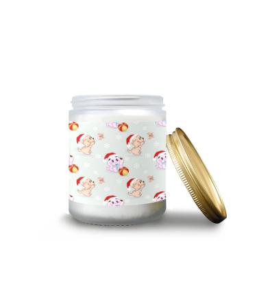 Vanilla Candles for Home Scented Aromatherapy Jar Candles 7 oz Long Lasting Candles Scented Candles Gift Set for Women Perfect for Birthday Gifts Dog with Christmas Hat