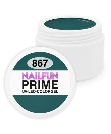 NAILFUN PRIME Color Gel 867 Bleu Verl Obscure - UV and LED Gel - 1x 5ml