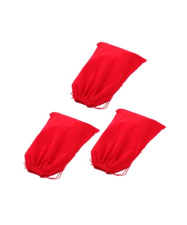 TOVINANNA 3pcs Hair Dryer Storage Bag Home Hair Dryer Bags Drawstring Hair Dryer Bags Red Flannel