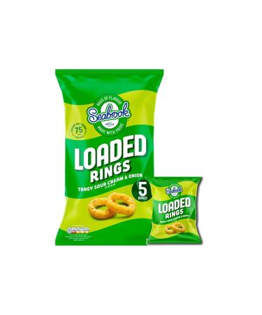 Chips Crisps Bags Collections - Deliciously light & Crispy Chips Bags (loaded rings sour cream & onion (5 x 16g) 4 Packs)