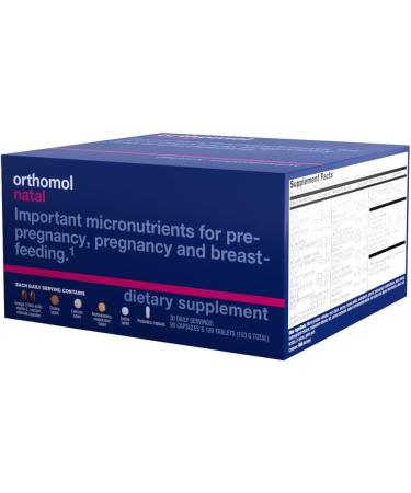 Orthomol Natal - Prenatal Supplement for Pre-Pregnancy Pregnancy & Breastfeeding | 30 Tablets & Capsules - Supports Maternal Health - Buy Online on GoSupps.com