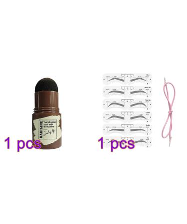 Waterproof Gray-Black Eyebrow Stamp Kit with 6 Reusable Stencils - Perfect Makeup Tools for Women - Buy Online on GoSupps.com