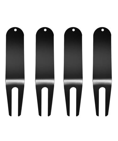 NNNJunhua Metal Golf Divot Tools Bending Golf Divot Repair Tool Golf Ball Mark Fairway Repair Fork Golf Green Repair Tool 4 Pieces (Black) - Buy Online on GoSupps.com