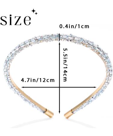Flayem Rhinestone Headband Wedding Bridal Hair Hoop Narrow Crystal Headband Party Holiday Daily Hair Accessories for Women and Girls (White) - Buy Online on GoSupps.com